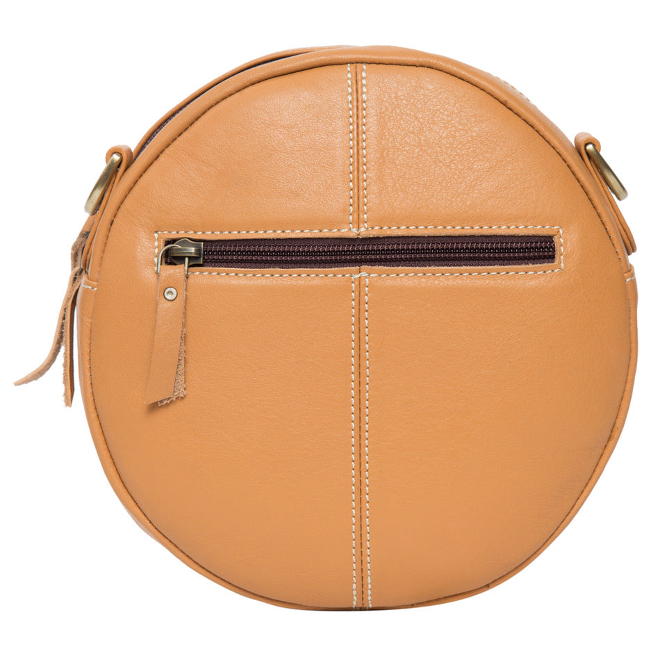 Tooling Leather Round Bag - Jamaica