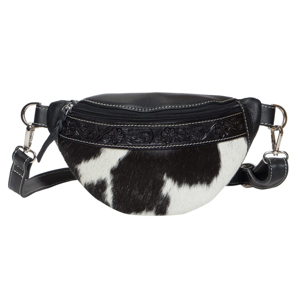 Tooling Leather Cowhide Belt Bag - Fanny