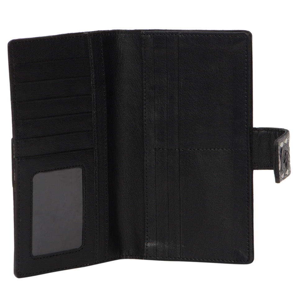 Tooling Leather Button Cowhide Wallet - Manta