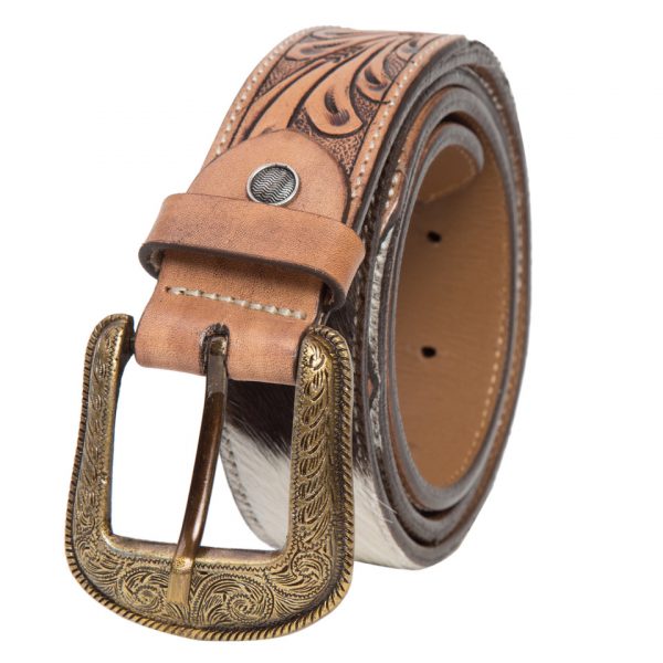 Tooled Belt – Cowhide Belt with Tooling Details