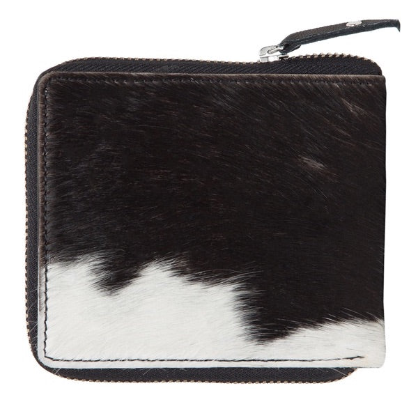 Cowhide Zippered Unisex Wallet