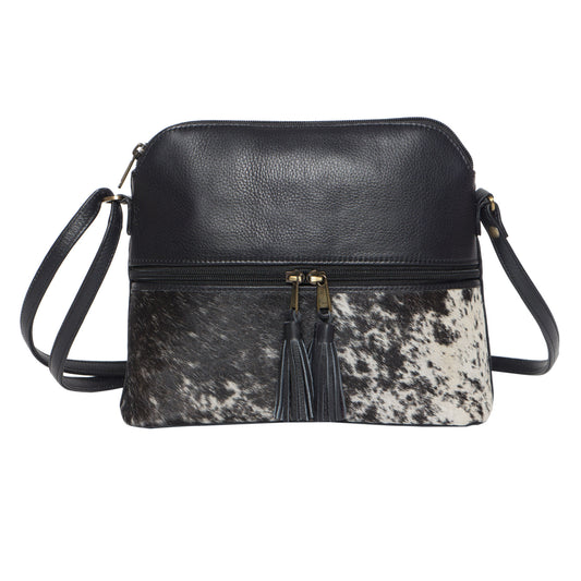 Front Zipper Cowhide Sling Bag - Finland