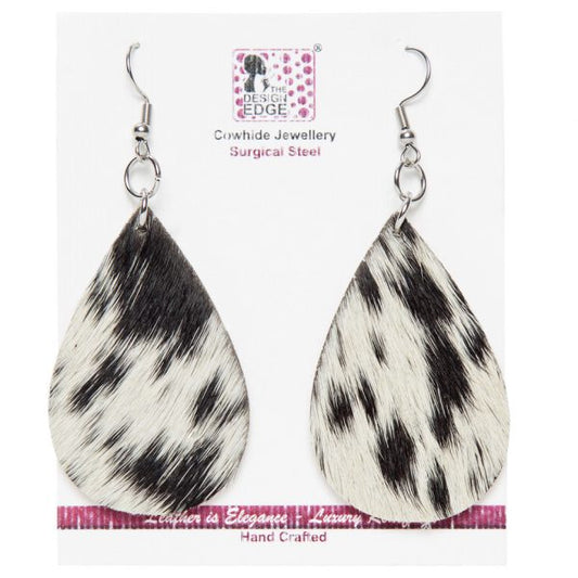 Cowhide Teardrop Earrings - Tanzania