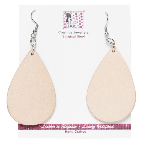 Cowhide Teardrop Earrings - Tanzania