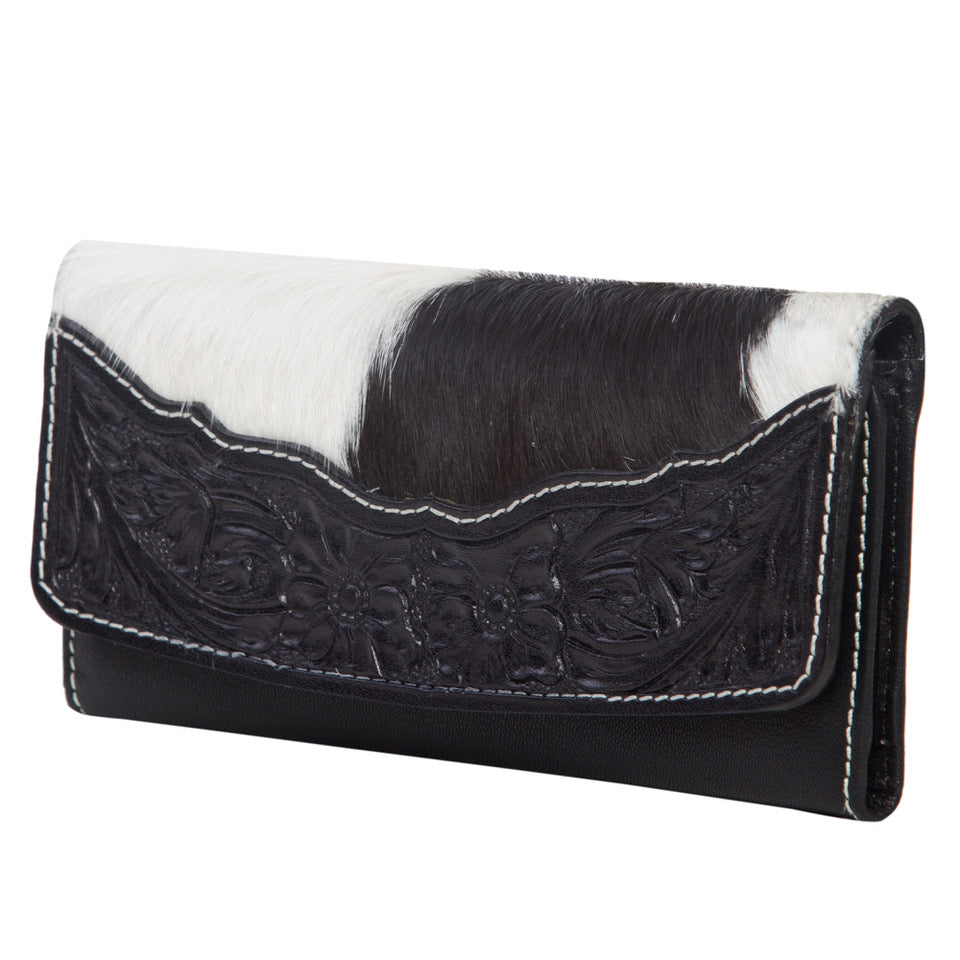 Tooling Leather Flap Cowhide Wallet - Oran