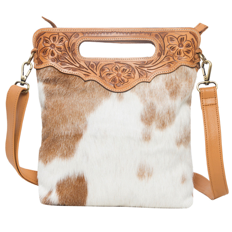 Tooling Leather Sling Cowhide Bag - Cali