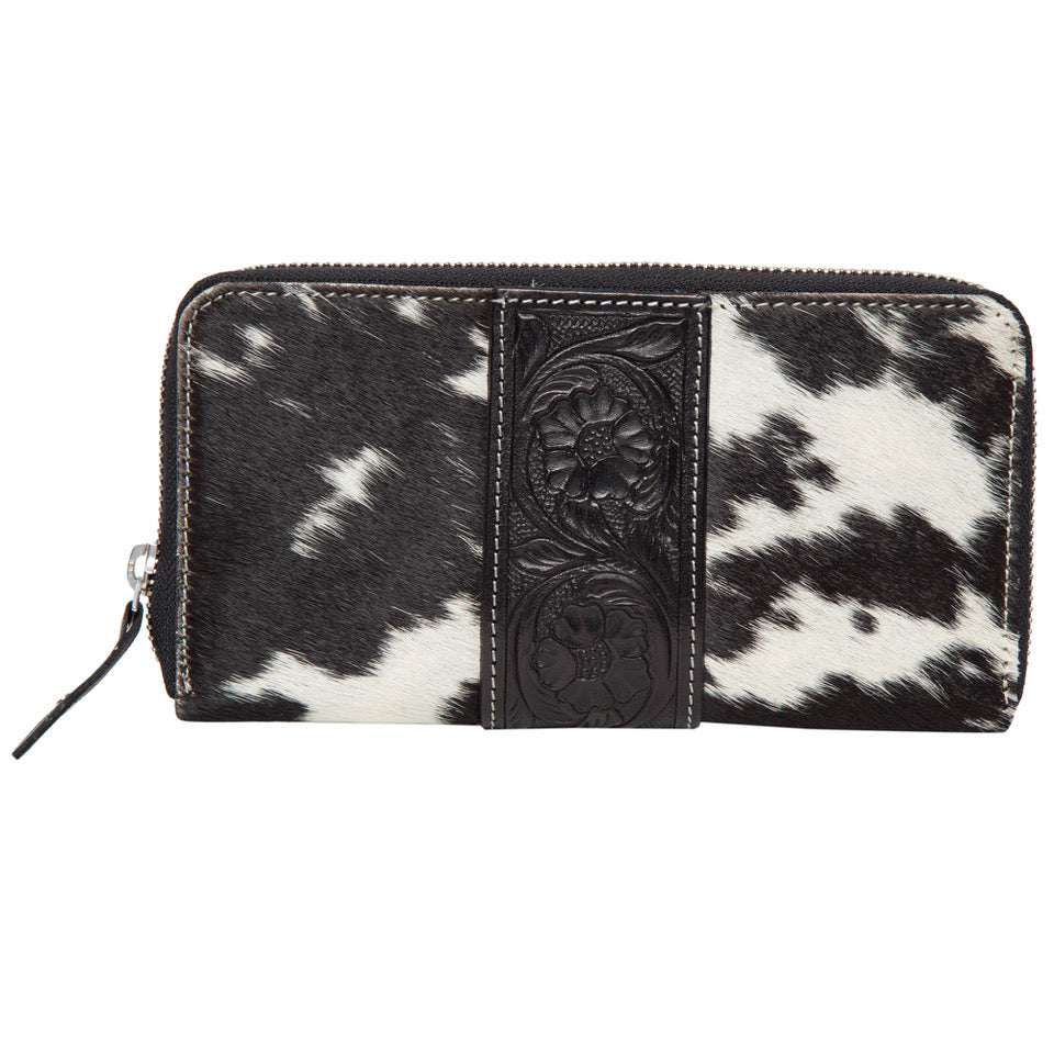 Tooling Leather Zipper Cowhide Wallet - Salta