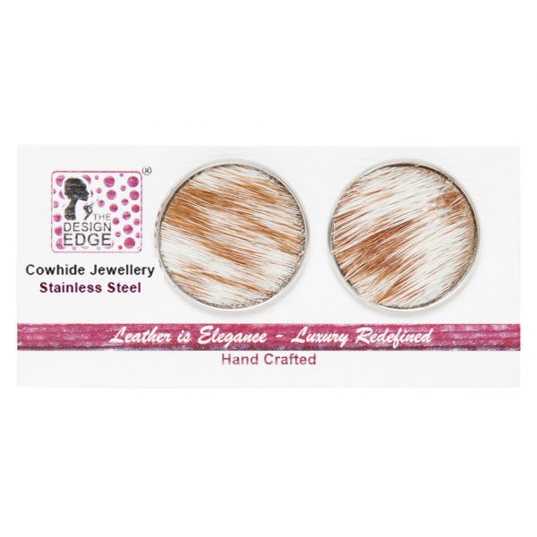 Cowhide 20MM Stud Earrings - Uganda