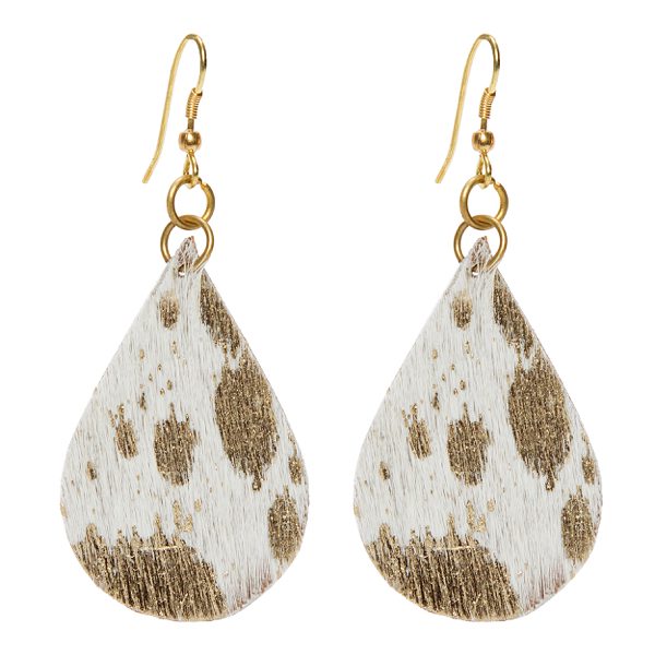 Cowhide Teardrop Earrings - Tanzania